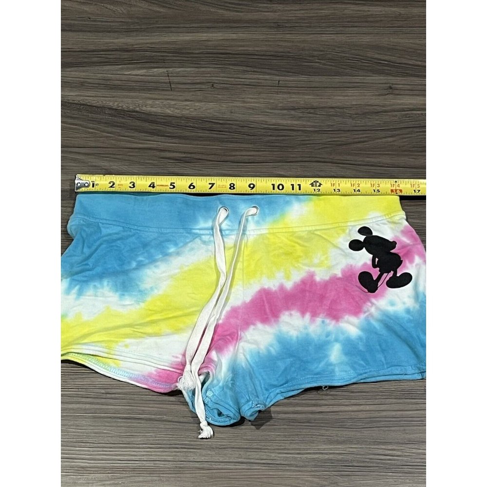 Disney Parks Rainbow Tie Dye Short Mickey Shorts Women Large - Picture 12 of 16